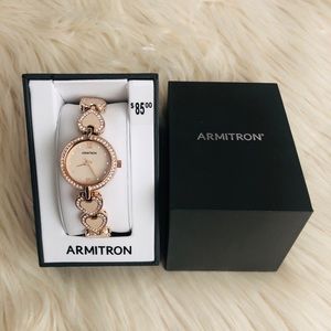 Armitron Women Watch Heart Shape Rose Gold